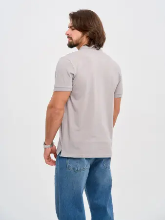 Рубашка-поло с коротким рукавом (серый)