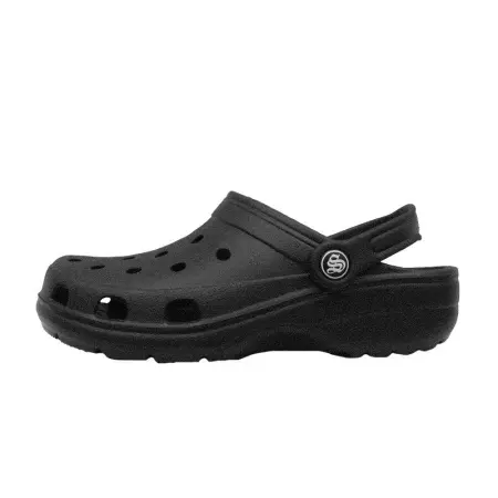 Сабо ЭВА STEP с перфорацией и ремешком (черный)