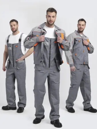 Костюм ДРАГА-2 с ПК (серый/св.серый/оранжевый)