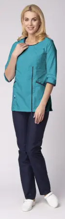 Костюм ВОЯЖ женский с БР (св.бирюзовый/т.синий) женские медицинские