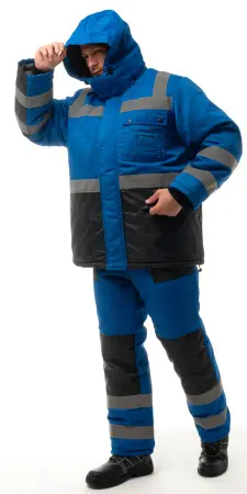 Костюм АЛДАН зимний с ПК (васильковый/черный)