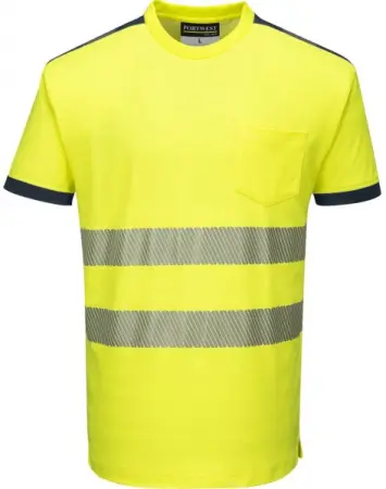 Футболка PORTWEST T181 сигнальная (желтый/т.синий) Футболка PORTWEST T181 сигнальная (желтый/т.синий)