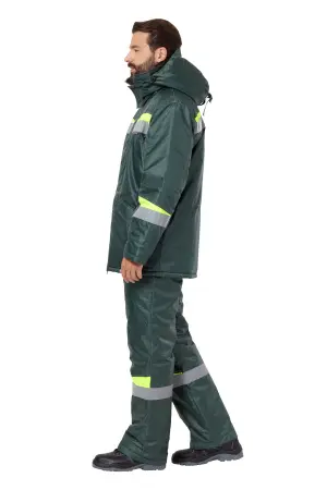Костюм КОМФОРТ зимний с ПК (т.зеленый/неоновый)
