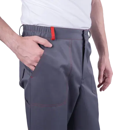 Костюм КМ-10 ЛЮКС летний с БР (серый/красный)