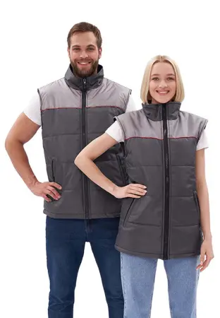 Жилет ФАВОРИТ зимний (т.серый/св.серый)