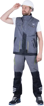 Жилет ЭДВАНС зимний (серый/т.серый/лимонный)