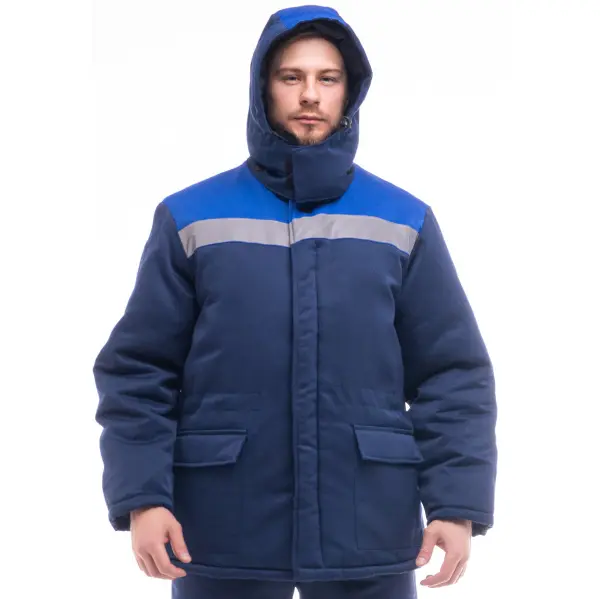 Куртка БРИГАДИР зимняя с манжетами с СОП (т.синий/васильковый)