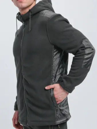 Куртка КЭМП флисовая с капюшоном (т.серый)