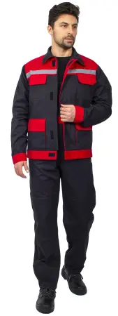 Костюм ПРЕСТИЖ с ПК (т.серый/красный)