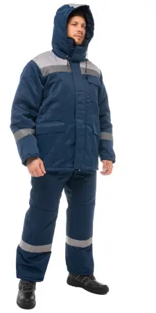 Костюм СТАНДАРТ-ЛЮКС зимний СОП с ПК (т.синий/серый)
