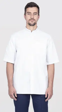 Блуза ЛОРД с коротким рукавом (белый/синий) мужские медицинские