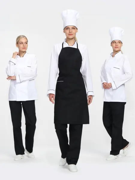 Костюм ГУРМАН женский (белый/черный)