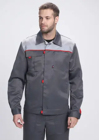 Костюм ФАВОРИТ-1 СОП IMP с БР (т.серый/серый/красный)