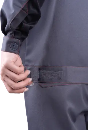 Костюм КМ-10 ЛЮКС жен. летний с БР (серый/красный)