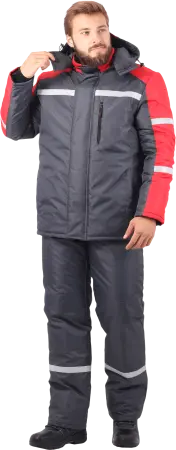 Костюм РОУД зимний с ПК (т.серый/красный)