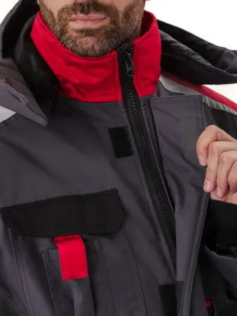 Костюм ВЕКТОР зимний с ПК (т.серый/черный/красный)