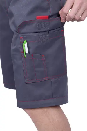 Брюки ХАЙ-ТЕК SAFETY (серый/чёрный/красный)