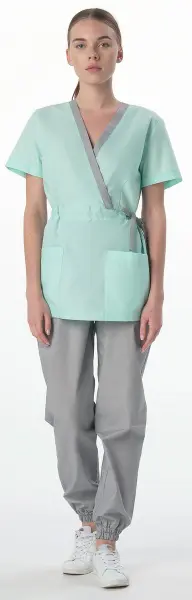 Костюм MEDLINE СИМПЛ-001 женский с БР (серый/мятный) женские медицинские Костюм MEDLINE СИМПЛ-001 женский с БР (серый/мятный) женские медицинские
