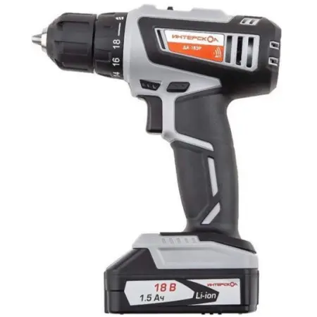 Аккумуляторная дрель-шуруповерт ИНТЕРСКОЛ ДА-18ЭР 536.0.2.02 18В 38Нм 2х1.5А/ч