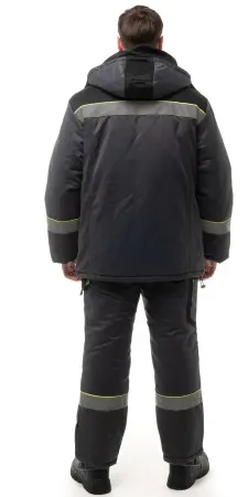 Костюм КОРВЕТ зимний СОП с БР (т.серый/черный/лимон)