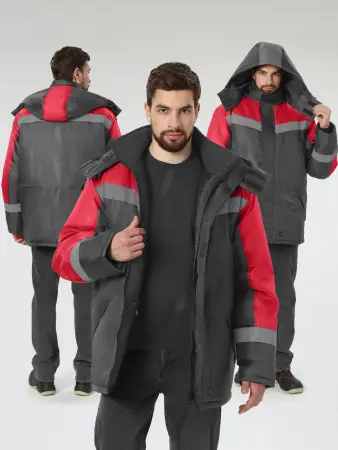 Куртка ЛИГОР СОП зимняя (т.серый/красный) Куртка ЛИГОР СОП зимняя (т.серый/красный)