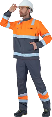 Костюм РЕФЛЕКТ-2 3-й класс защиты (флуоресцентный оранжевый/серый)