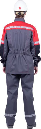 Куртка ХАЙ-ТЕК SAFETY женская (серый/чёрный/красный)