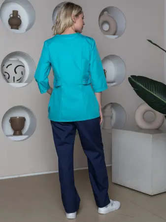 Костюм СПРИНТ женский с БР (бирюзовый/т.синий) женские медицинские