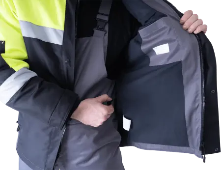 Костюм ЛОГЕР ПРОТЕКТ с ПК (серый/черный/лимонный)