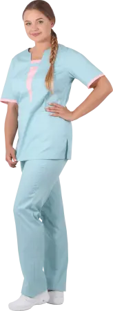 Костюм САНДРА женский с БР (голубой/розовый) женские медицинские