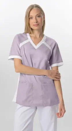 Блуза БЕРТИ женская (розовый/белый) женские медицинские