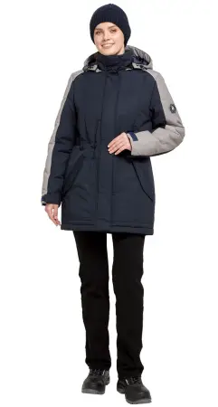 Куртка АЛЬФА женская зимняя (синий/серый)
