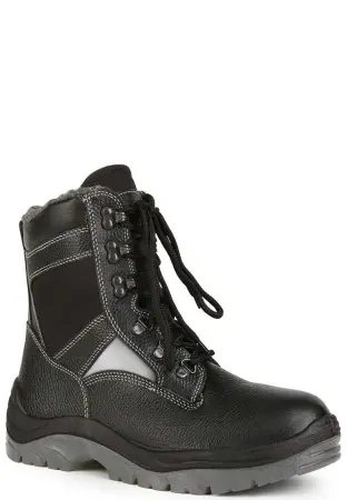 Ботинки СТРОИТЕЛЬ ПУ/ТПУ иск. мех с МП (черный)