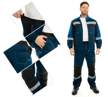 Костюм ФОРМУЛА КОТТОН ФБ1 с БР (т.синий/чёрный/василёк)