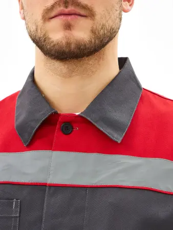 Костюм ЛИПЕЦК-1 СОП CH с БР (т.серый/красный)