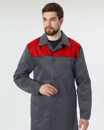 Халат ЛИГОР (т.серый/красный)