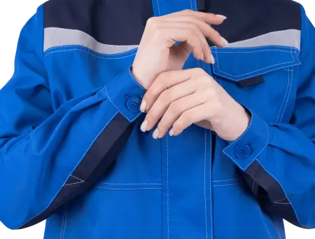 Костюм КМ-10 ЛЮКС жен. летний с БР (василек/т.синий)