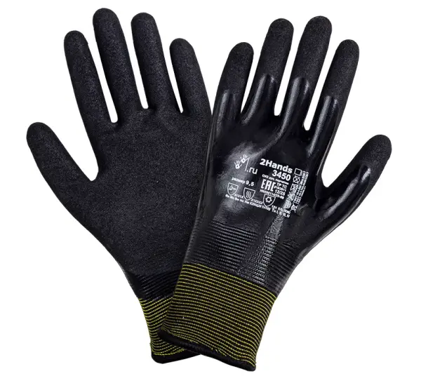Перчатки 2HANDS ULTIMATE FLEX 3450 с двойным нитриловым покрытием