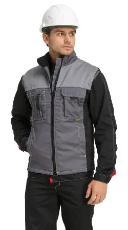 Жилет RONTA JT3086 зимний (т.серый/св.серый/черный)