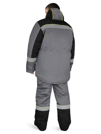 Костюм СИСТЕМА утепленный с ПК (т.серый/чёрный/лимонный)