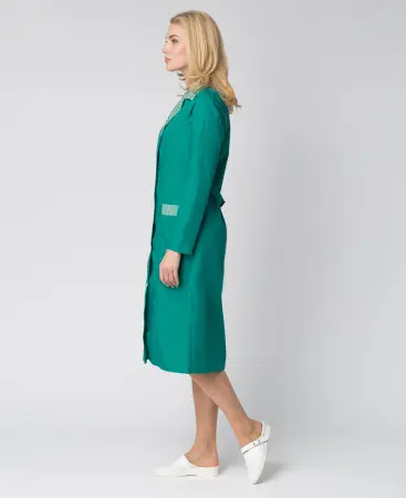 Халат НАДЕЖДА женский (зеленый/полоска)