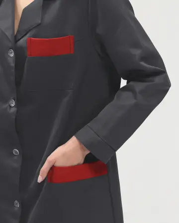 Халат ТЕХНОЛОГ женский (т.серый/красный)