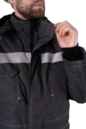 Костюм СТАРАТЕЛЬ ИМПОРТ зимний с БР (серый/красный)