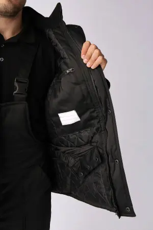 Костюм ПРОФИ-НОРД зимний с ПК (черный/серый)