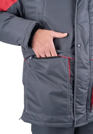 Костюм ЕНИСЕЙ зимний с ПК (серый/красный)