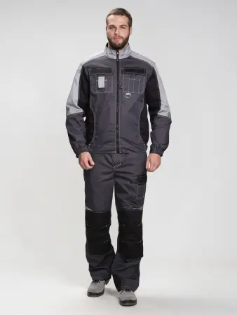 Костюм ВЕКТРОН-1 с БР (т.серый/св.серый/черный)
