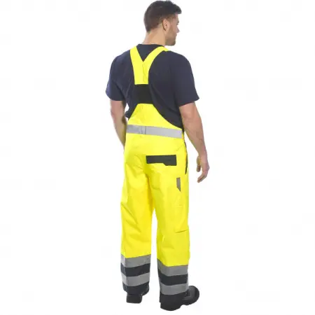 Полукомбинезон PORTWEST S489 зимний светоотражающий (сигнальный желтый/т.синий)