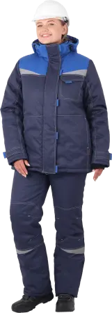 Костюм КМ-10 ЛЮКС жен. зимний c БР (василек/т.синий)