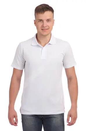 Рубашка ПОЛО с коротким рукавом (белый)
